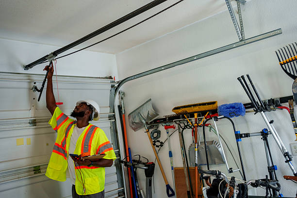Professional Garage Door Panel Replacement technician working in Meeker, OK